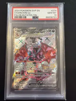 PSA 10 GEM MINT Charizard ex Paldean Fates Tin Promo 2024 Pokemon SVP 074 - Image 1