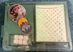 Pokemon 151 UPC Accessories: Mew Coin + Dice + Status Coin + Deck Box Brand New! - Image 1