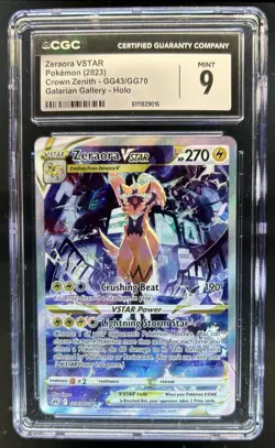 2023 Pokemon SWSH Crown Zenith Zeraora VST Galarian Gallery #GG43/GG70 CGC 9 - Image 1