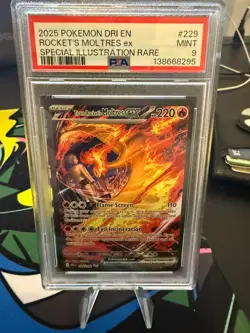 2025 Pokemon Dri En-Destined Rivals #229 Rocket'S Moltres Ex PSA 9 - Image 1