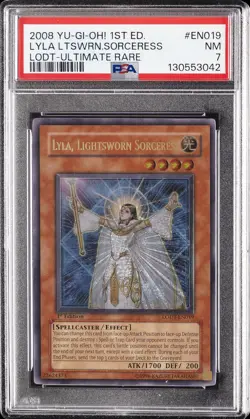 2008 YU-GI-OH! LODT-LIGHT OF DESTRUCTION #EN019 LYLA, LIGHTSWORN SORCERESS PSA 7 - Image 1