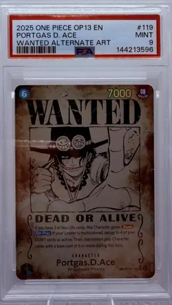 Portgas.D.Ace (119) (Wanted Poster) OP13-119 Carrying On His Will Foil - PSA 9 - Image 1