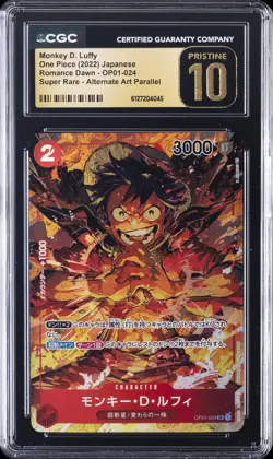 2022 ONE PIECE ROMANCE DAWN JPN ALT ART MONKEY D. LUFFY CGC 10 PRISTINE - Image 1