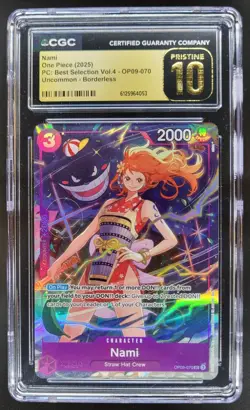 2025 ONE PIECE NAMI BORDERLESS OP09-070 CGC 10 PRISTINE RC7 - Image 1