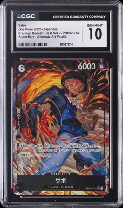 2025 ONE PIECE PREM BOOSTER: BEST VOL.2 JPN #PRB02-014 SABO CGC 10 GEM MINT - Image 1