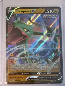 Rayquaza V 100/159 Crown Zenith Full Art Ultra Rare Pokemon Card TCG NM/M - Image 1