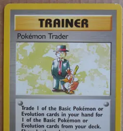 Pokemon Trader 77/102 Rare Non-Holo Base Set Pokemon Trainer Card LP - Image 2