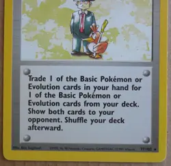 Pokemon Trader 77/102 Rare Non-Holo Base Set Pokemon Trainer Card LP - Image 3