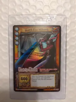 Bandai One Piece CCG Card Hawk-Eye Mihawk Silver Rare Silver Letters Vintage - Image 1