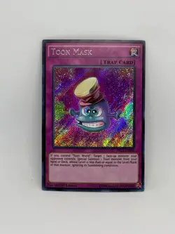 Yugioh Card Toon Mask DRL2-EN028 SECRET RARE 1st Ed. - NM - Image 1