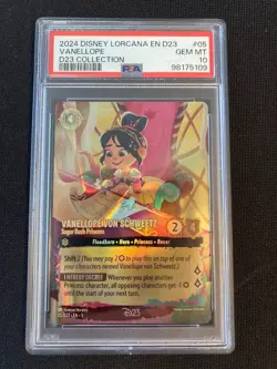 2024 DISNEY LORCANA D23 PROMO CARD VANELLOPE VON SCHWEETZ #05 PSA 10 !!! - Image 1