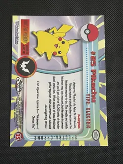 2000 Topps Chrome Pokemon Pikachu #25 SPECTRA HOLO Card - Image 4