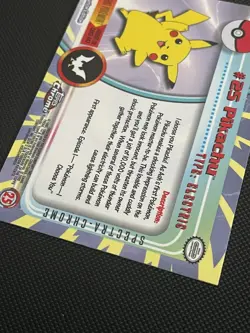 2000 Topps Chrome Pokemon Pikachu #25 SPECTRA HOLO Card - Image 5