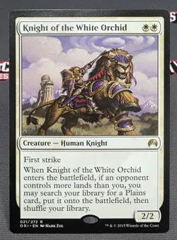 MTG Knight of the White Orchid- DAMAGED -Magic Origins Magic Card #021 - Image 1