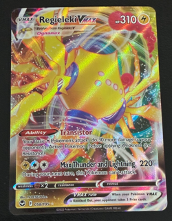 2022 REGIELEKI VMAX (#058/195) HOLO CARD SWSH12: SILVER TEMPEST SET ULTRA RARE - Image 1