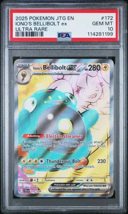 PSA 10 Iono's Bellibolt ex 172/159 Sv09: Journey Together Holo Rare Pokemon Card - Image 1