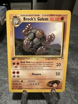 Brock's Golem 20/132 Rare Gym Heroes 1st Edition Pokemon Card - Image 1