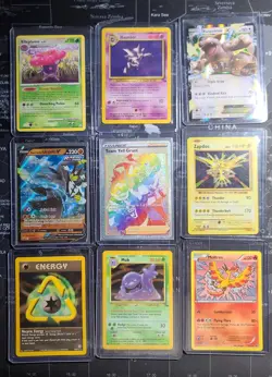 9-Card Pokemon Lot - Vintage Fossil/Neo & Modern Rainbow Rare/Full Art - NM/LP - Image 1