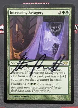 MTG Increasing Savagery- Signed -Dark Ascension Magic the Gathering Card #120 - Image 1