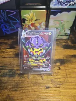 Vcos Pikachu Evangelion Cosplay Custom Fan Art Card - Holo 2023 Pokemon Style - Image 1