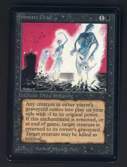 1993 MTG Magic The Gathering Beta Animate Dead - Image 1