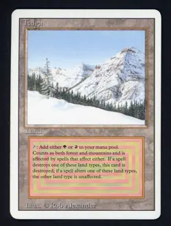 1994 MTG Magic The Gathering Revised Edition Taiga - Image 1