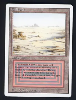 1994 MTG Magic The Gathering Revised Edition Badlands - Image 1