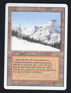 1994 MTG Magic The Gathering Revised Edition Taiga - Image 1