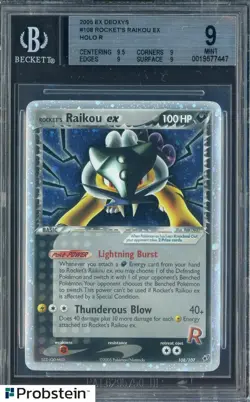 2005 Pokemon Ex Deoxys #108 Rocket's Raikou Ex BGS 9 MINT - Image 1