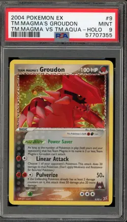 Pokemon Team Magma's Groudon EX TM Magma Vs TM Aqua Holo Rare #9 PSA 9 Mint - Image 1