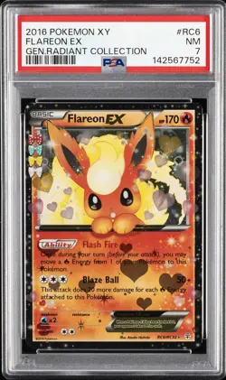 2016 POKEMON XY GENERATIONS RADIANT COLL #RC6 FLAREON EX PSA 7 - Image 1