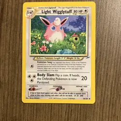 Pokemon Light Wigglytuff 54/105 Neo Destiny Uncommon 80 HP Stage 1 Nintendo - Image 1