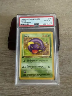1999 Pokemon Fossil Ekans #46/62 PSA 10 1st Edition - Image 1
