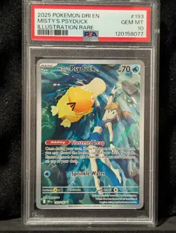 2025 POKEMON DRI EN-DESTINED RIVALS ILLUSTRATION RARE MISTY'S PSYDUCK PSA 10 - Image 1