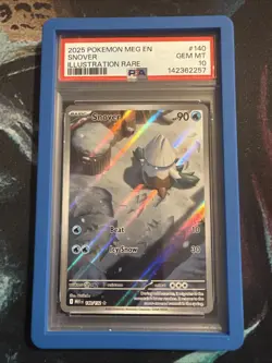 2025 POKEMON MEG EN-MEGA EVOLUTION ILLUSTRATION RARE #140 SNOVER PSA 10 W/GUARD - Image 1