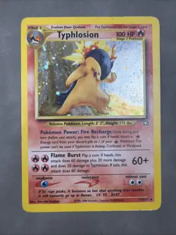 Pokemon Neo Genesis 2000 Typhlosion Holo Rare Card TCG 17/111 MPU (WITH SWIRL) - Image 1