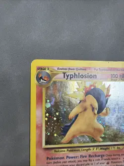Pokemon Neo Genesis 2000 Typhlosion Holo Rare Card TCG 17/111 MPU (WITH SWIRL) - Image 2