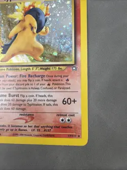 Pokemon Neo Genesis 2000 Typhlosion Holo Rare Card TCG 17/111 MPU (WITH SWIRL) - Image 4