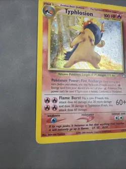 Pokemon Neo Genesis 2000 Typhlosion Holo Rare Card TCG 17/111 MPU (WITH SWIRL) - Image 5