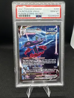 Inteleon VMAX (Alternate Art Secret) 266/264 Fusion Strike Holo PSA 10 Pokemon - Image 1