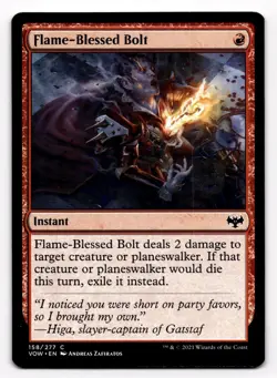 MTG Innistrad Crimson Vow Flame-Blessed Bolt 158/277 Magic the Gathering - Image 1