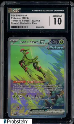 2024 Pokemon TEF EN Special Illustration Rare #203 Iron Leaves ex CGC 10 - Image 1