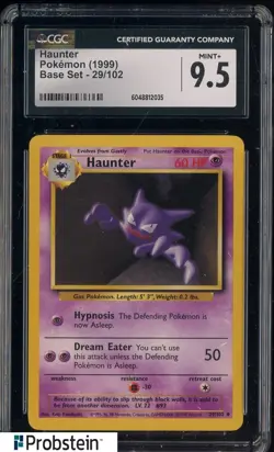 1999 Pokemon Base Set #29 Haunter CGC 9.5 MINT+ - Image 1