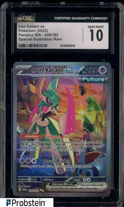 2023 Pokemon PAR EN Special Illustration Rare #249 Iron Valiant ex CGC 10 - Image 1