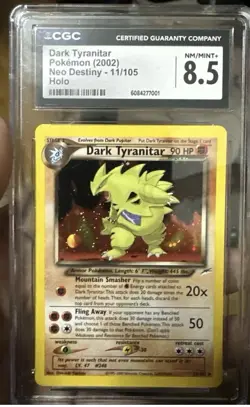 2002 Pokemon Neo Destiny Dark Tyranitar Holo 11/105 CGC 8.5 NM/Mint+ - Image 1