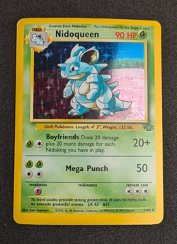 Pokemon TCG - Nidoqueen Jungle 7/64 Holo Rare Unlimited 1999 - Heavily Played HP - Image 2