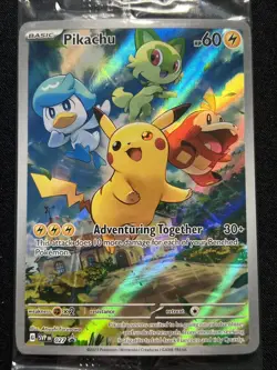 Pikachu Pokemon TCG: SVP En Black Star Promo 027 SEALED - Image 1