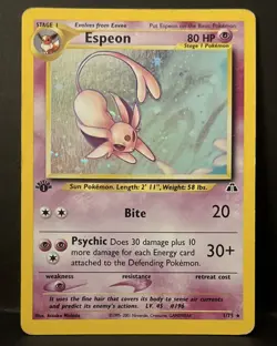 Pokemon Espeon Neo Discovery 1/75 Holo Rare 1st Edition English - Image 1
