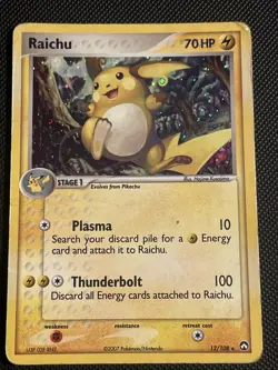 Pokemon TCG Power Keepers Raichu 12/108 Rare Holo / LP - Image 1