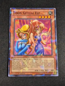 Yugioh - Toon Gemini Elf BP03-EN014 1st Edition Shatterfoil Rare NM - Image 1